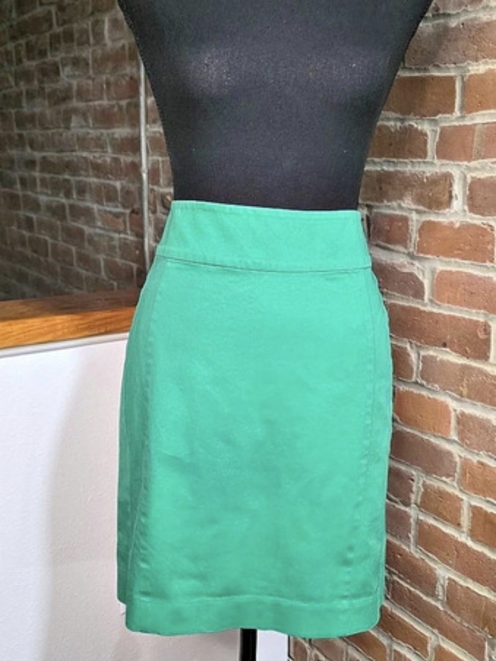 Express Kelly Green Pencil Midi Skirt Fully Lined 6